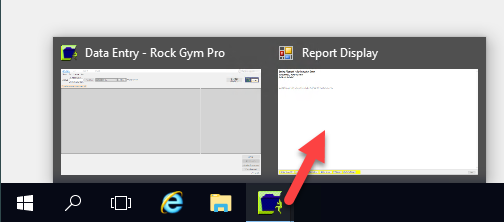 Taskbar with open windows preview