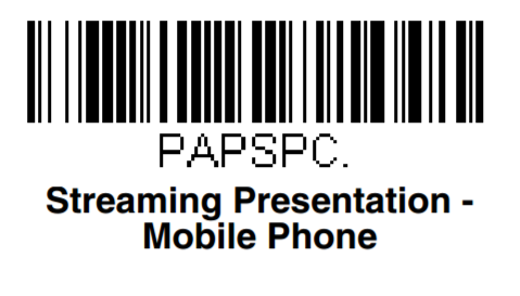 Barcode with text: Streaming Presentation