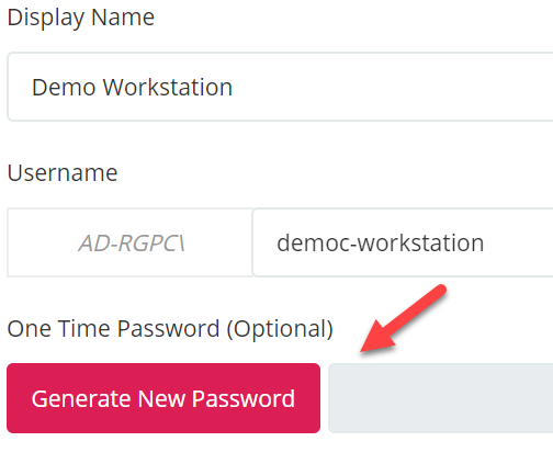 Generate New Password" button with arrow.