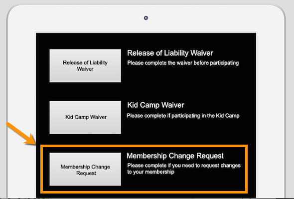 Membership Change Request form highlighted on screen.