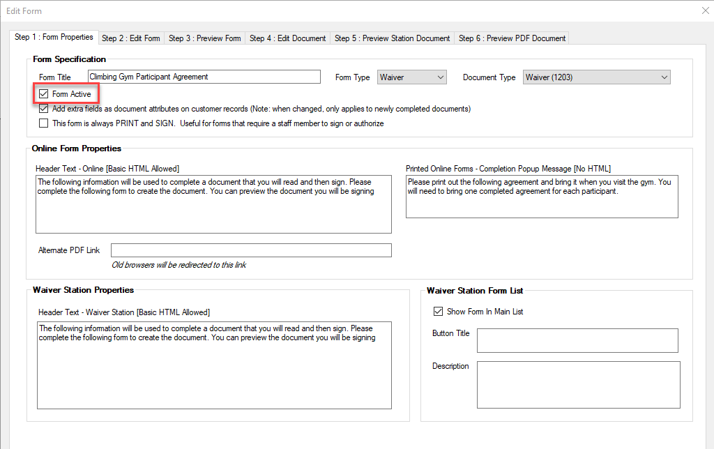 Climbing Gym Participant Agreement Form