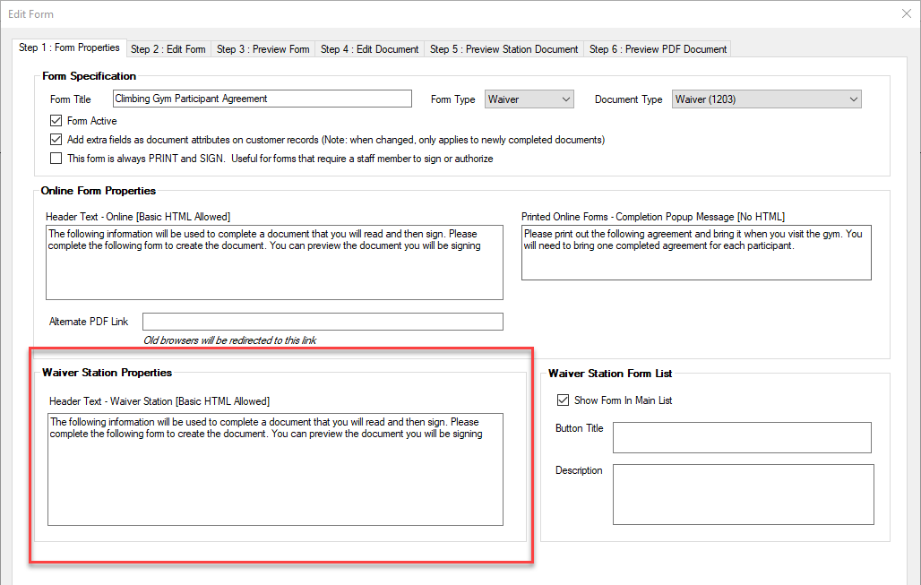 Form editing interface screenshot