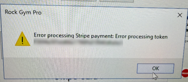 Error processing token message on screen